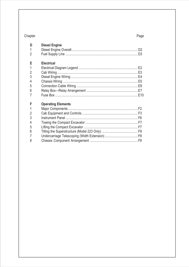 GEHL 153, 193, 223 Compact Excavator Repair Manual 918161