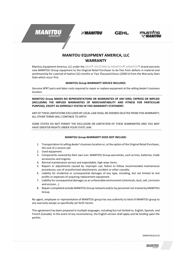 GEHL 1640 (EU) Loader Operator Manual PDF – Complete Guide