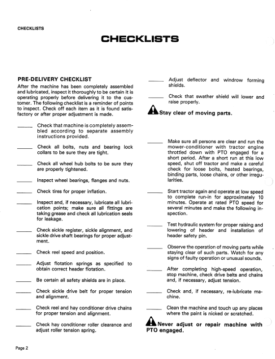 GEHL 2130 2160 Mower Conditioner Owners Operator Manual PDF