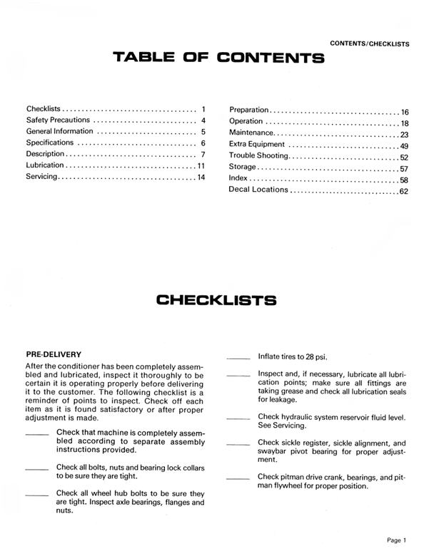 GEHL 2262 Mower Conditioner Owner's Manual PDF
