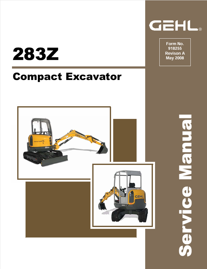 GEHL 283Z Compact Excavator Service Manual 918255 PDF Download