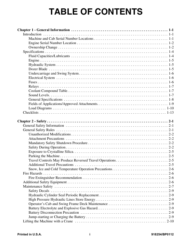 GEHL 283Z Excavator Operator & Maintenance Manual 918254 PDF