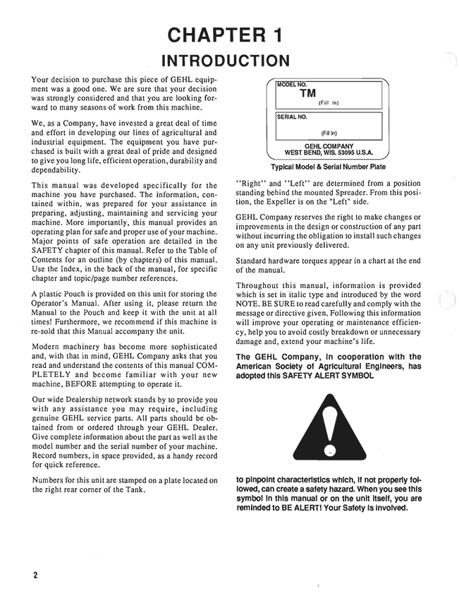 GEHL 322 & 329 Truck Mounted Manure Spreader Manual PDF