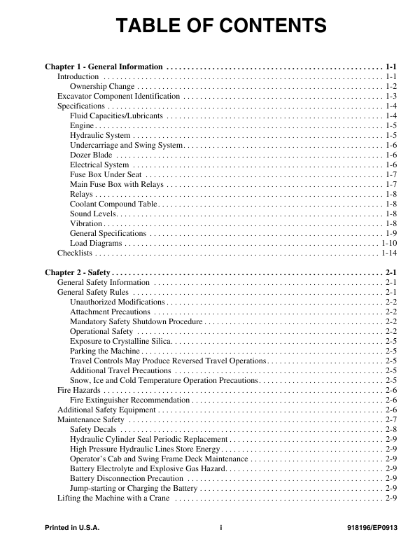 GEHL 383Z Compact Excavator Owners Operator Manual 918196 PDF