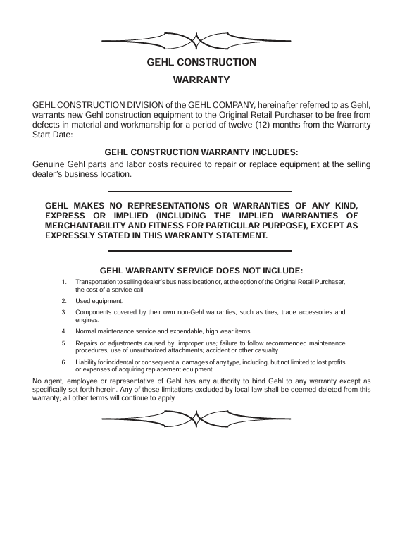 GEHL 418 Wheel Loader 909877 Operation & Maintenance Manual PDF