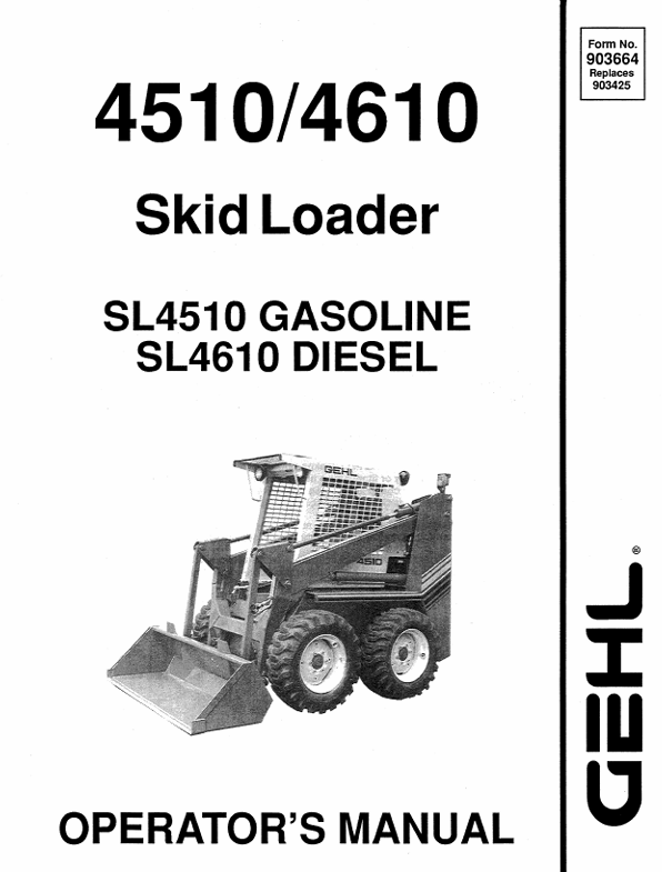 GEHL 4510 & 4610 Skid Loader Operator Manual 903664 PDF Download