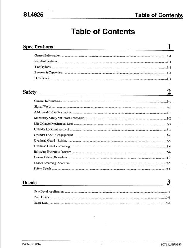 GEHL 4625 Skid Loader Repair & Service Manual 907212 PDF