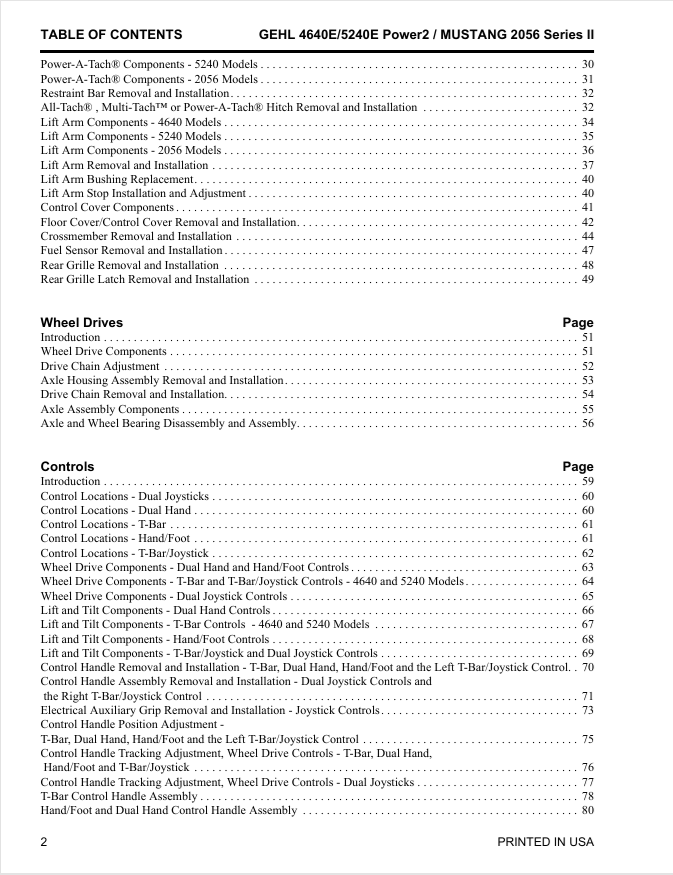 GEHL 4640E & 5240E Skid Steer Loader Repair Manual PDF