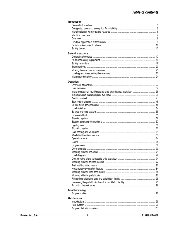 GEHL 480T Loader Operator's Manual 918118 Complete PDF Guide