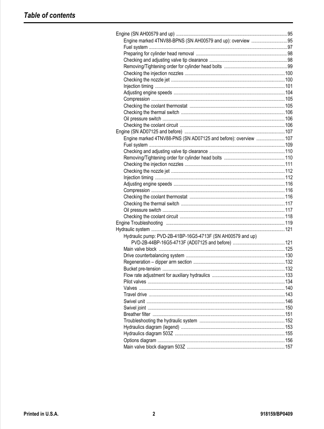 GEHL 503Z Compact Excavator Repair & Maintenance Manual 918159