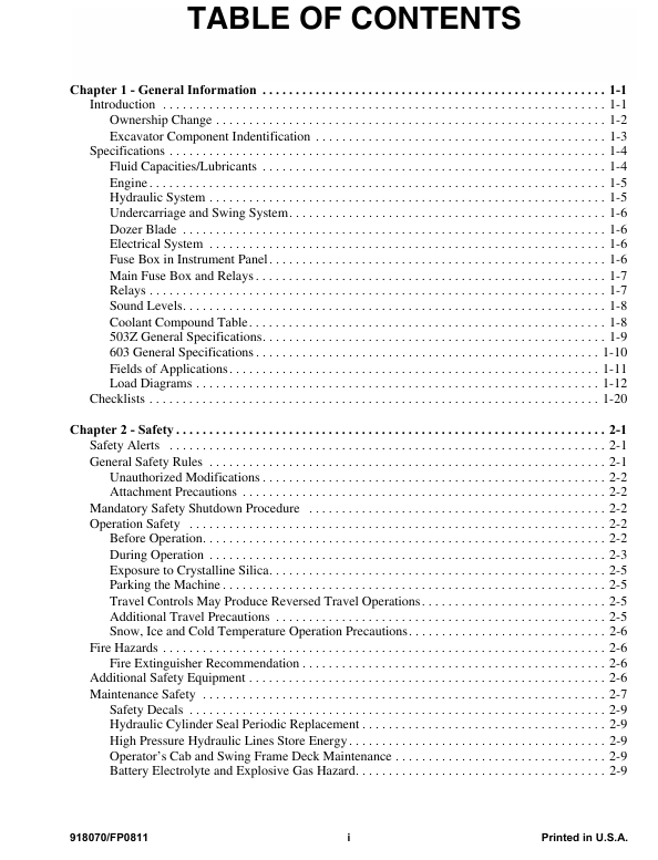 GEHL 503Z and 603 Excavator Operator Manual 918070 – Instant PDF Access