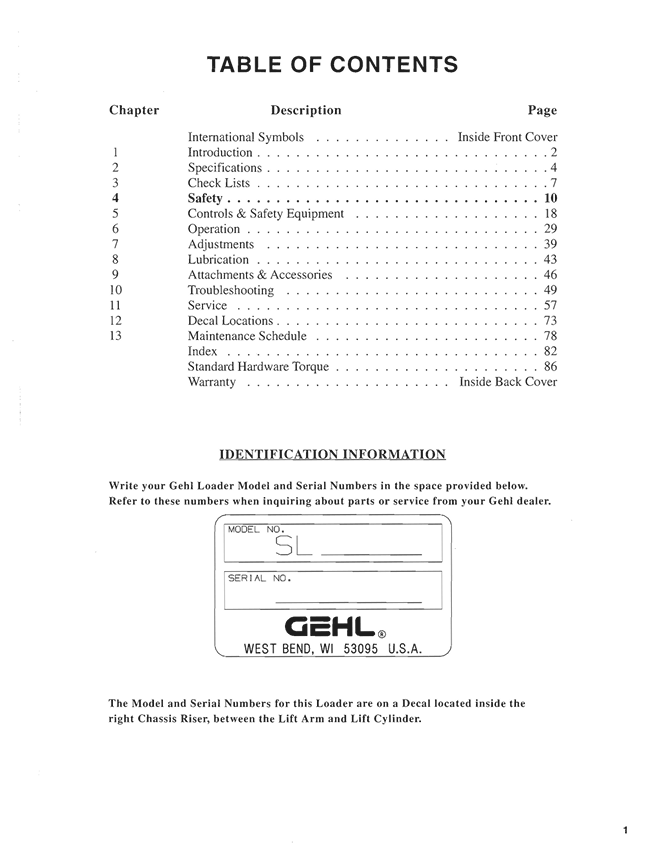 GEHL 5625 Skid Loader Owners & Operator Manual 907248 PDF