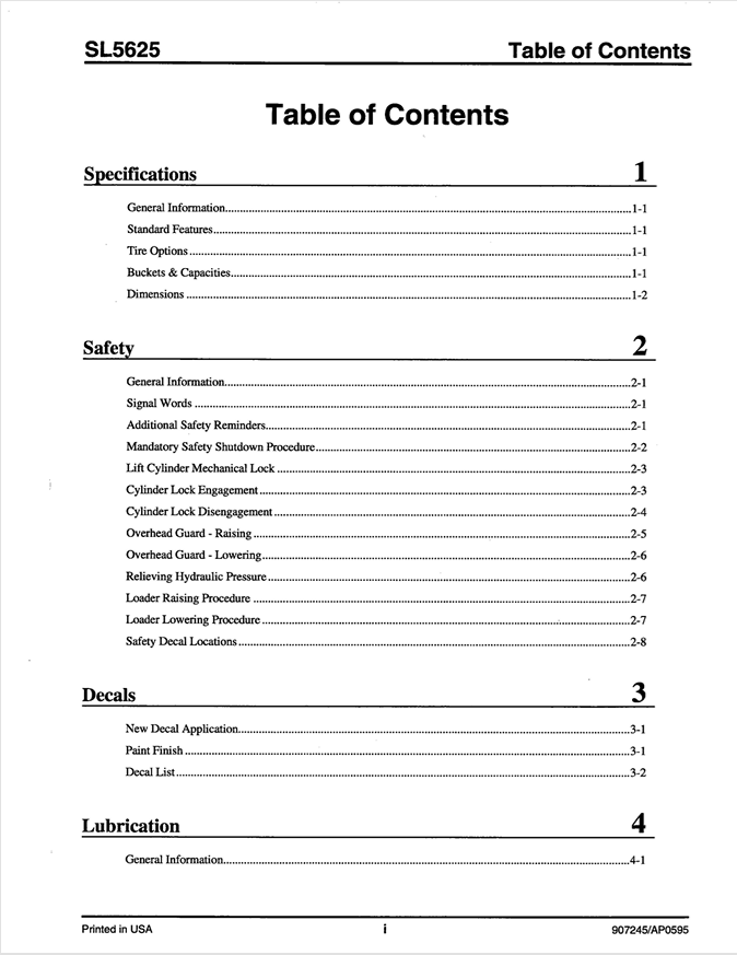 GEHL 5625 Skid Loader Repair & Service Manual 907245 PDF