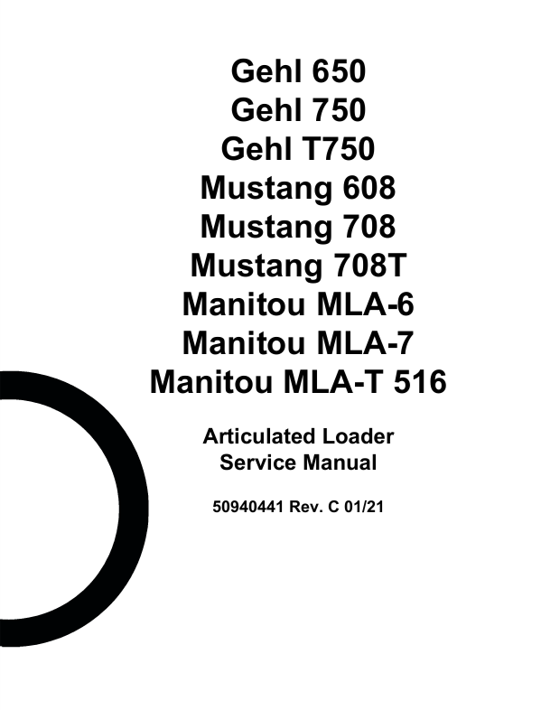 GEHL 650, 750, T750 & Mustang 608, 708, 708T Service Manual PDF
