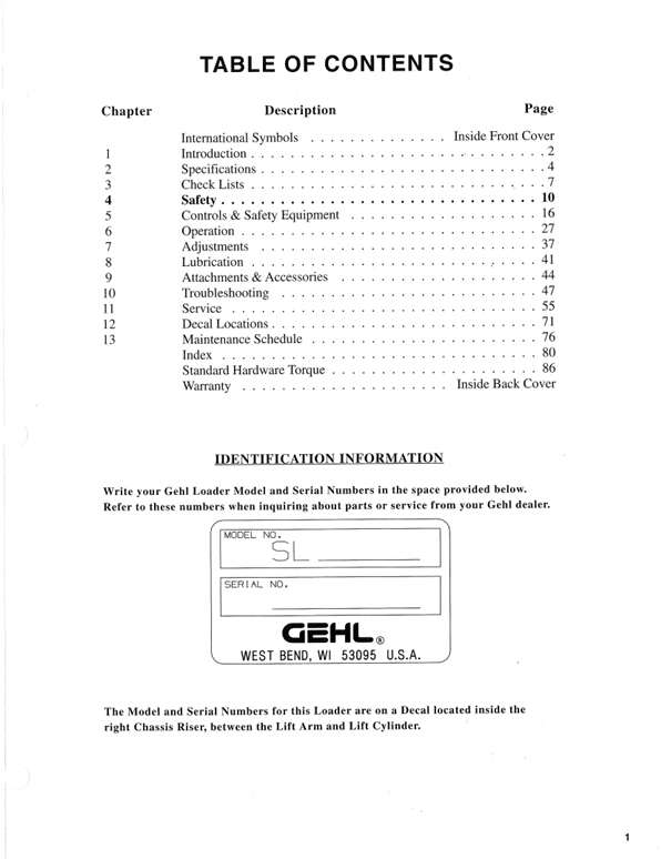 GEHL 6625 Skid Loader PDF Operator's Manual 907268