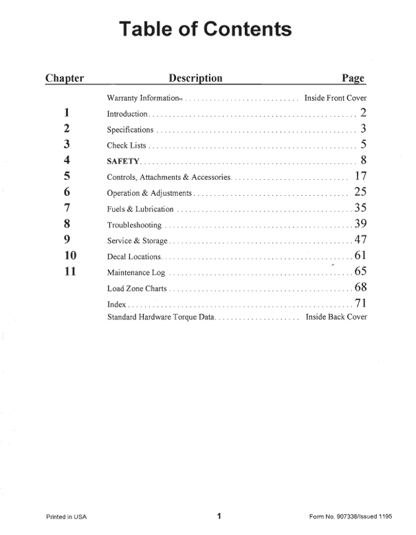 GEHL 663 Dynalift Forklift Operator's Manual PDF – Model 907338