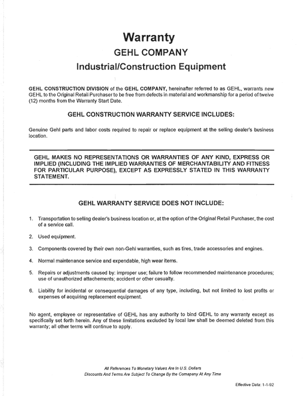 GEHL 663 Telescoping Boom Forklift Operator Manual 907338 Download