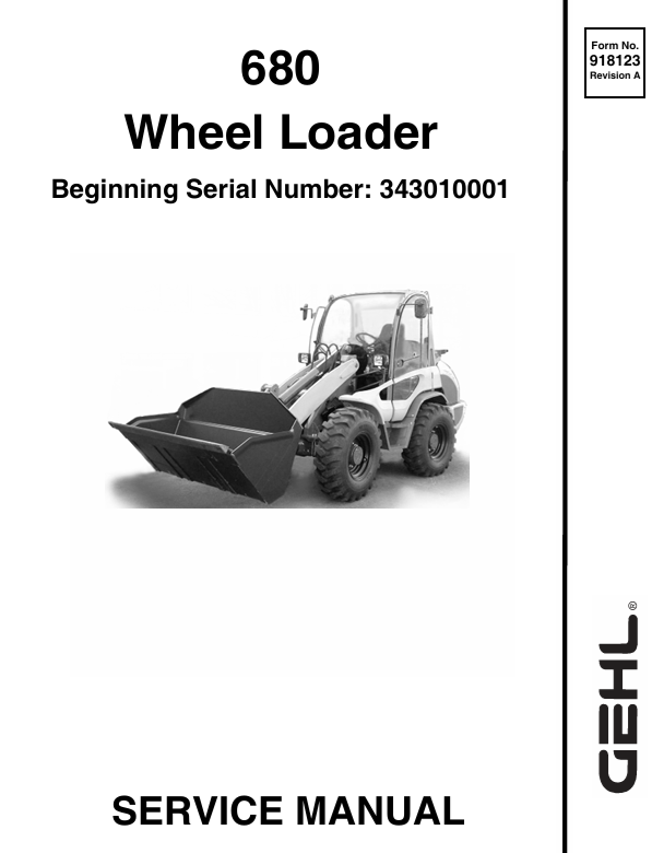 GEHL 680 Wheel Loader Service Manual 918123 PDF Download