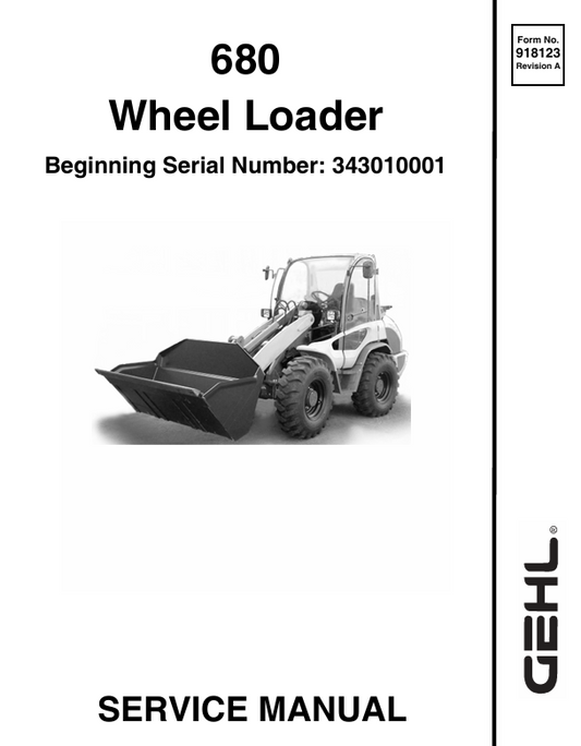 GEHL 680 Wheel Loader Service Manual 918123 PDF Download