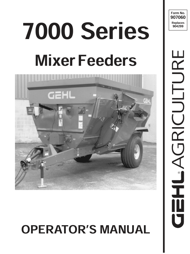 GEHL 7000 Series Mixer Feeder Operator Manual 907060 PDF Download