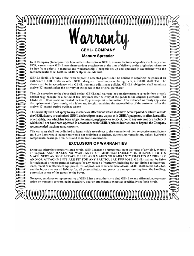 GEHL 700 Series Liquid Tanker Manure Spreader Manual 903748 PDF