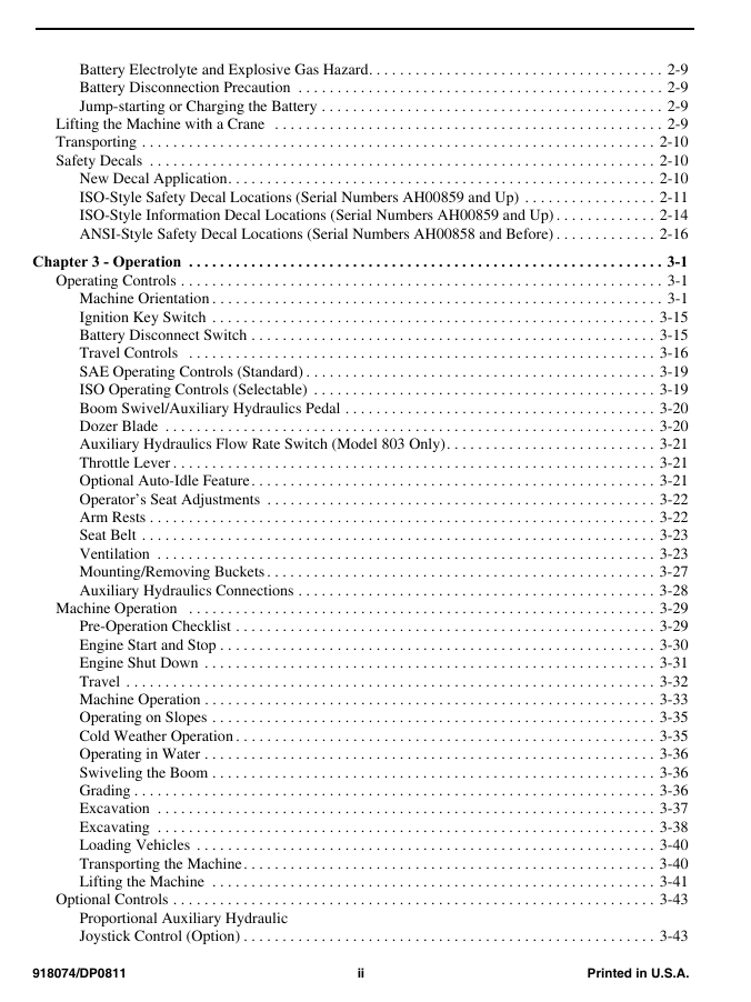 GEHL 753Z 803 Compact Excavator Operation & Maintenance Manual PDF