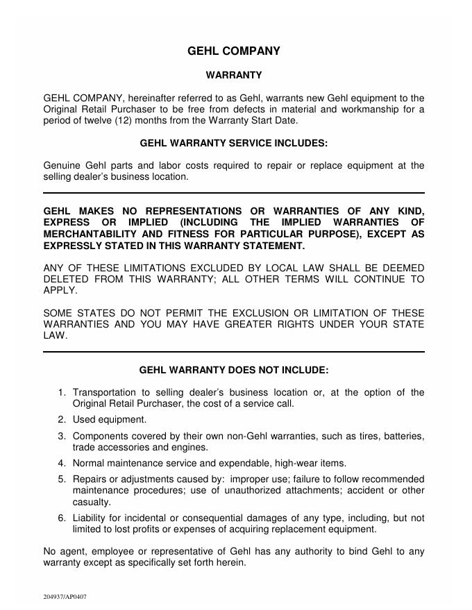 GEHL 753Z & 803 Compact Excavator Operators Manual 918074 PDF