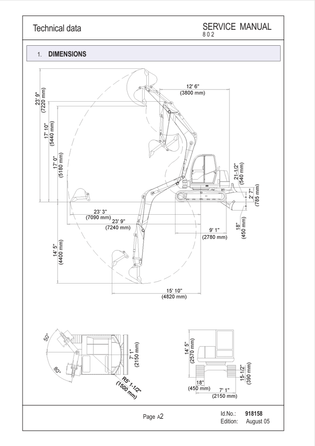 GEHL 802 Compact Excavator Repair & Service Manual 918158