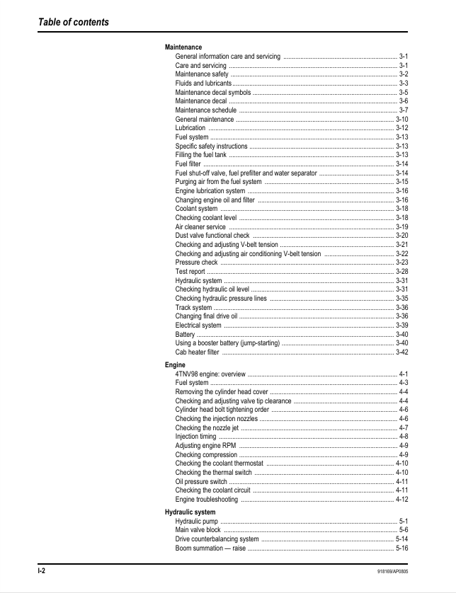 GEHL 803 Compact Excavator Repair & Maintenance Manual 918169