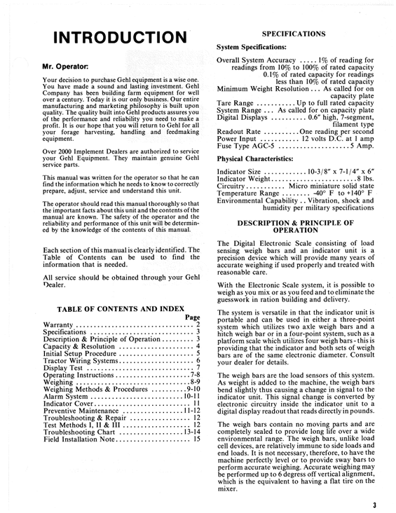 GEHL 902251 Digital Readout Scale Operator's Manual PDF