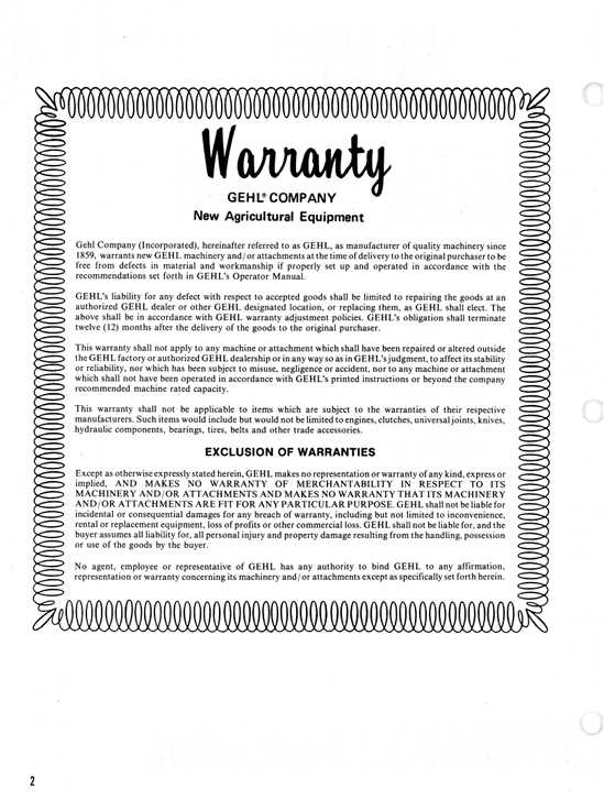 GEHL 902283 Analog Readout Scale Operator's Manual PDF