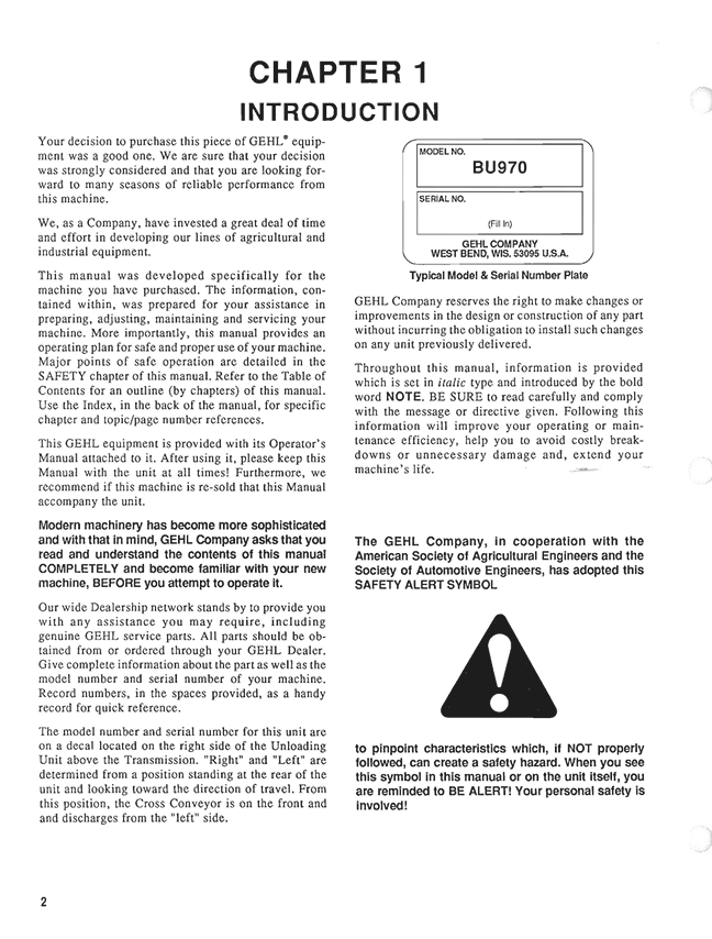 GEHL 970 Forage Box Owner Operator Manual PDF 904475 Download