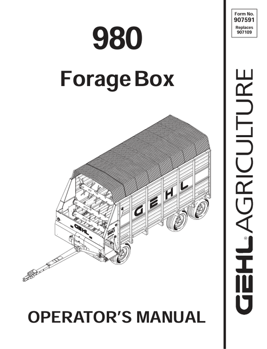 GEHL 980 Forage Box Operator Manual 907591 PDF Download