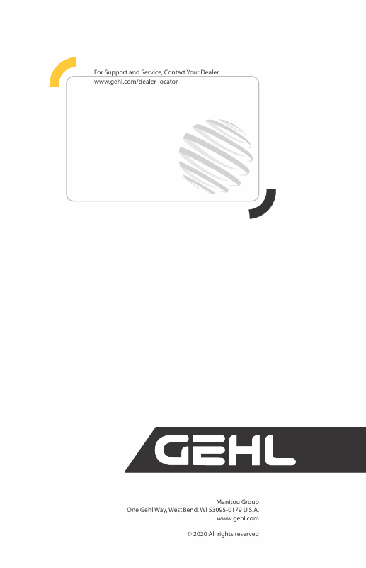 GEHL AL Series Loader Operator Manual 918496 PDF Download