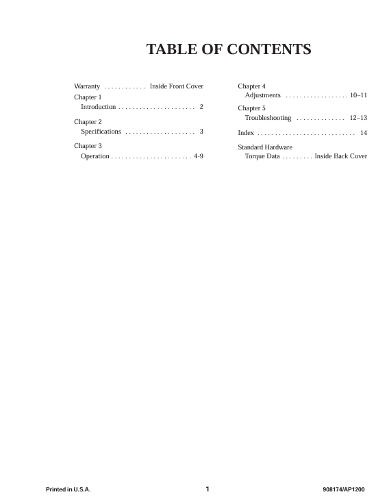 GEHL Automatic Twine Control System Manual 908174 Download PDF
