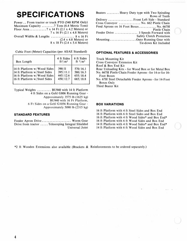 GEHL BU 940 Agricultural Forage Box Manual 902848 PDF Download