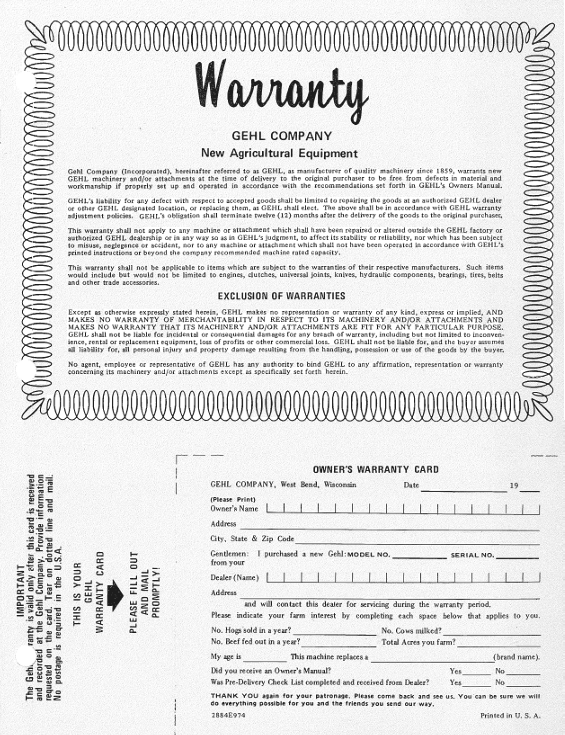 GEHL CB400 Forage Harvester Operator & Owner Manual PDF 901557