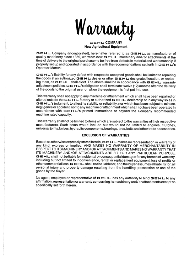 GEHL CB860 Operator Manual 904075 Forage Harvester PDF