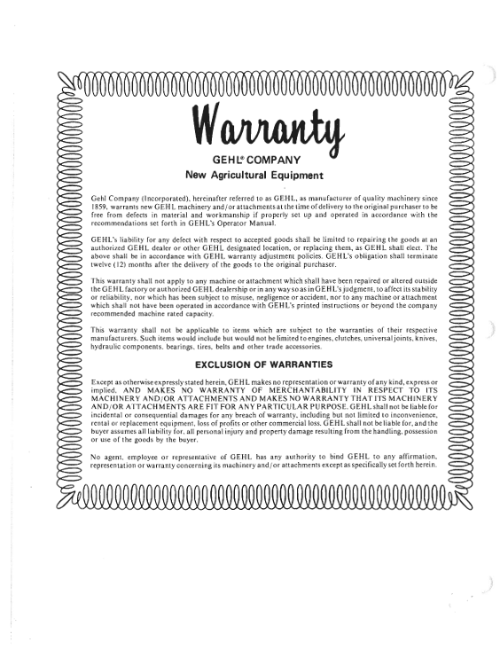 GEHL CB 750 Operator Manual 902758 Forage Harvester PDF