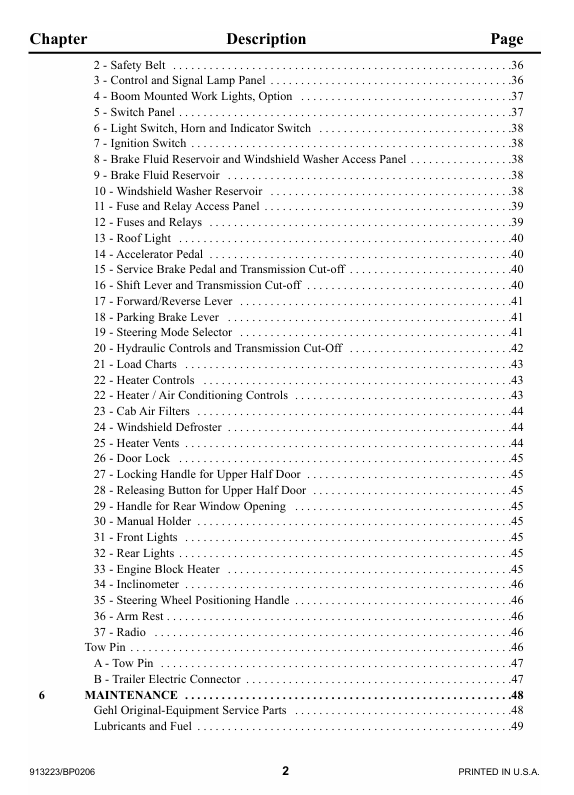 GEHL CT6-18 Turbo Operator Manual 913223 – Telescopic Handler PDF