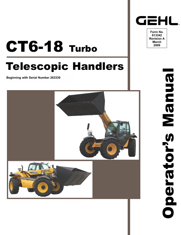 GEHL CT6-18 Turbo Telescopic Handler Operator Manual 913342 PDF