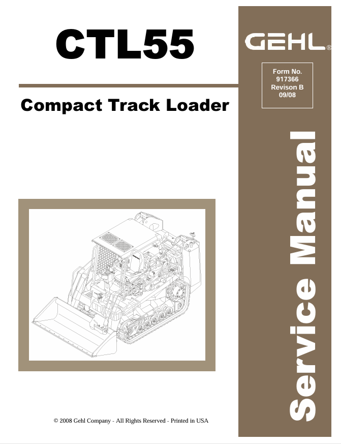 GEHL CTL55 Compact Track Loader Service Manual 917366 PDF