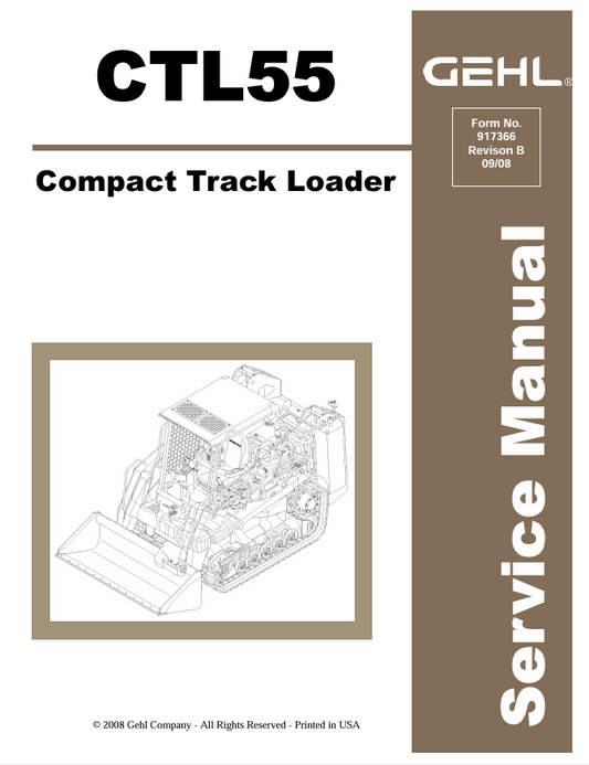 GEHL CTL55 Compact Track Loader Service Manual 917366 PDF