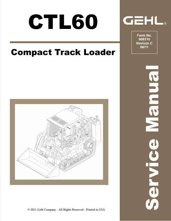 GEHL CTL60 Compact Track Loader Service Manual 908310 PDF