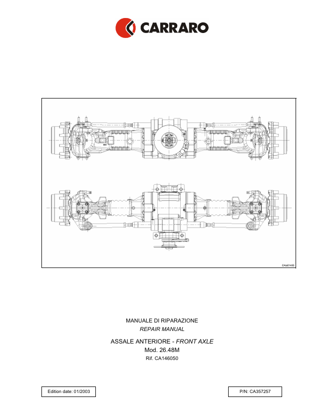 GEHL Carraro 26.48 Axle Service & Repair Manual PDF