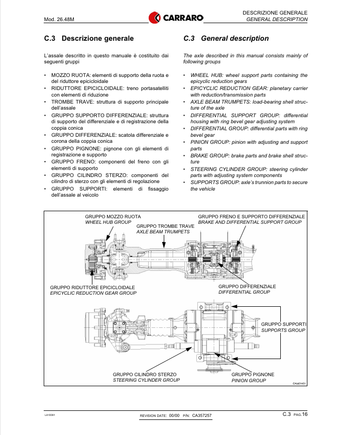 GEHL Carraro Axle 26.48 Repair & Maintenance Manual PDF