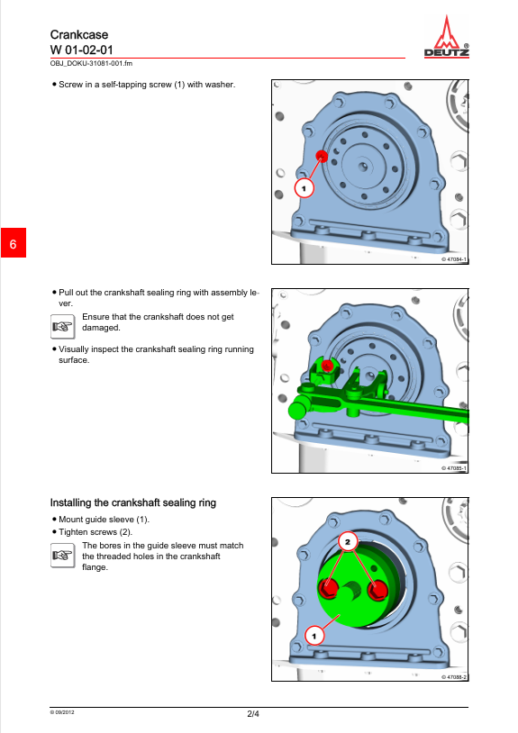 GEHL DEUTZ TD3.6 L4 Engine Service Manual 0312 3965 EN
