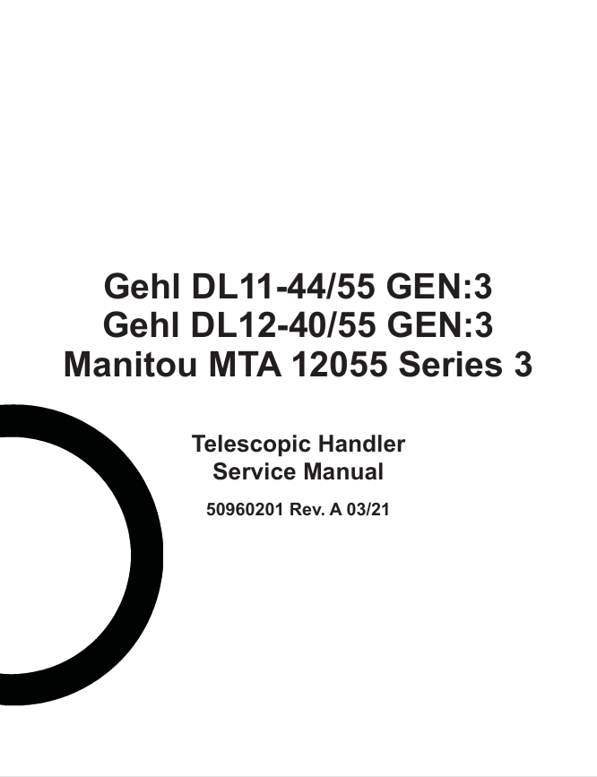 GEHL DL11-44/55 & DL12-40/55 Gen 3 Service Manual PDF