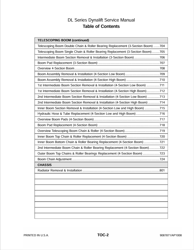 GEHL DL Series Telescopic Handler Repair & Service Manual 907871
