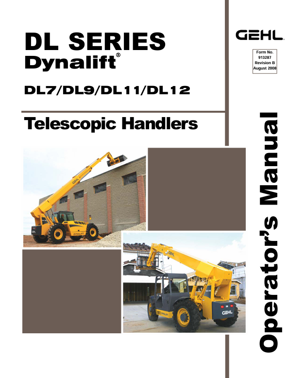 GEHL DYNALIFT DL7 DL9 DL11 DL12 Telescopic Handler Operator Manual PDF